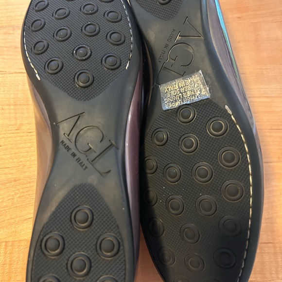 AGL Loafers Patent Leather Josephina Grey Made in Italy Excellent Size 38 US 8 - Picture 3 of 5